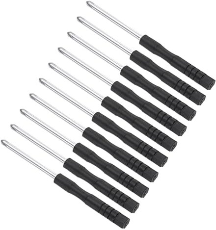 CoCud Mini Tournevis Phillips, Taille 3,0 mm, Longueur 80 mm, Tournevis à Tête Cruciforme en Acier au Carbone avec Poignée Antidérapante - (pour Lunettes, Montre), 10 Pièces