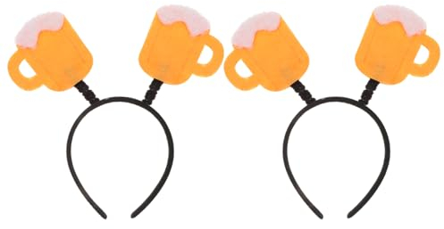 Cabilock 2 Stk Bier Stirnband Bier-Haarreif Frühlingsdeko oktoberfest dekoration weihnachtsparty accessoires Haarband Tiara Bierparty-Stirnband Party-Kopfschmuck Mode Kopfbedeckung Bierkrug