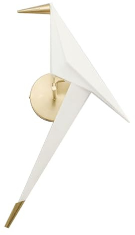 kaixunl Vogel-Tischlampe, LED-Origami-Kranich-Vogel-Lampenschirm, nordischer Metallsockel, kreative Nachttischlampe für Schlafzimmer, Wohnzimmer, Esszimmer, Arbeitszimmer, Büro (Wandmontage)