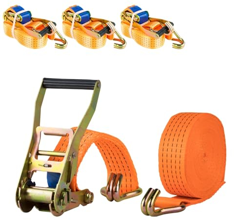 Safetytex Spanngurt zweiteilig 5t 12m 2500kg 5000 kg daN Zurrgurte 2teilig LKW Anhänger 5 to 12 Meter (4 Stück)