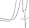 Cross Necklace for Men The Passion of Jesus Silver Chain Stainless Steel Necklace for Mens Silver Chain Mens Gifts for Him Boyfriend Father Silver, 24''Wheat