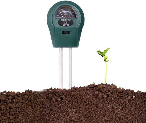 Mucola Bodenmessgerät Bodentester 3 in 1 pH Feuchtigkeit Licht für Pflanzen | Ohne Batterien einsatzbereit, Doppelsondentechnologie, korrosionsbeständig, innen, außen einsetzbar, Rasen, Garten, Outdoor