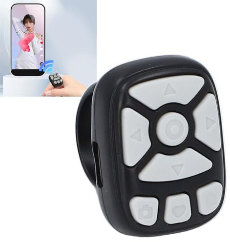 Scrolling-Ring für TikTok, Bluetooth-Seitenwender, Fernklick-Steuerung für E-Books, Drahtlose Kamera-Videoaufzeichnung, Fernauslöser für für Android-Telefone, Tablets (Black)