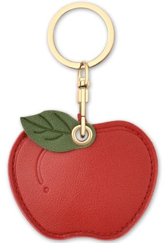 AXFEE AirTag Schutzhülle, Leder Keyring Kompatibel mit Mini A-pple, Hülle Case, Cover mit Schlüsselanhänger, Apfel