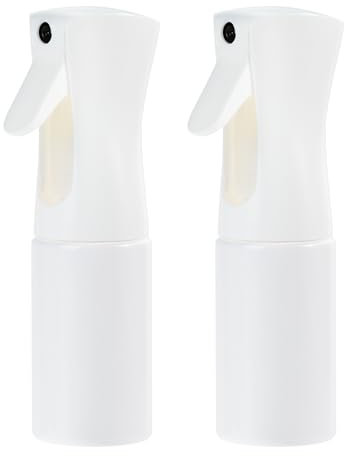 Uervoton Flacons pulvérisateurs continus Ultra Fine Mist Bouteilles d'eau vides Coiffeur Spray Bouteilles Salon Coiffeur Outil de Cheveux Pulvérisateur d'eau 200ML Blanc - 2 Pièces