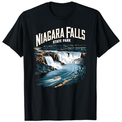 Vintage Niagara Falls State Park Boat Waterfall Souvenir T-Shirt