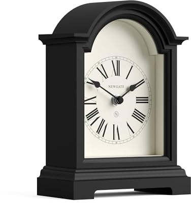 NEWGATE® Fillmore Kaminsims Uhr | Klassische Bogen top Wagen Uhr | Schwarz | Römische ziffern | Zeitgenössischer klassischer Stil für Schreibtisch, tischplatte, Regal oder nachttisch