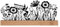 UNUS Aufsteller Silhouette Blumenwiese mit vielen Blumen Design B in Schwarz
