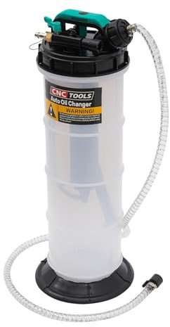 Treeisland Pompa di aspirazione dell'olio, pompa manuale, 7,5 l, pompa di aspirazione del liquido per auto, con 4 tubi per olio lubrificante, olio per cambio automatico, refrigerante, liquido dei