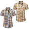 Men's Checked Shirt Mens Shirts Short Sleeve and Long Sleeve Cotton Casual Shirt for Men (UK, Alpha, XXL, Regular, Regular, 2 Pack Blue & Green Short Sleeve)