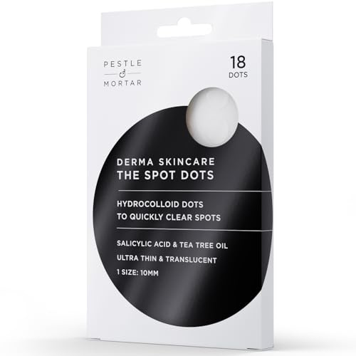 Pestle & Mortar THE SPOT DOTS - Hydrocolloid dots to quickly clear spots. Ultra-thin dots designed for discreet overnight wear, effectively targeting acne breakouts while you sleep.