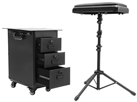 Kosmetikkoffer Mit Rollen, Tattoo Koffer, Kosmetik Trolley Rollkoffer, Make-Up Koffer Mit 3 Schubladen & Kombinationsschloss & Werkbank, Tattoo Armlehnenständer, Mobile Makeup-Station