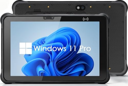 Kayoote ST11 Pro Win 11 Pro Rugged Tablet, 10.1 Celeron N5100, IP65 Waterproof, 8 GB RAM 256 GB ROM Inventory PDA, NFC Reader, 4G, WiFi, 6000 mAh Pad