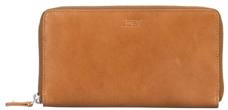 Jost Cuero Monedero Rana Zip Wallet Long Cognac marrón Claro