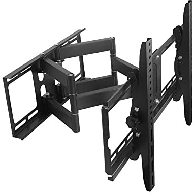 Modern Corner TV Stand Six-Arm Foldable TV Bracket Full Motion Wall-Mounted Extension Swivel Tilt TV Bracket For 42-75 Inch Flat Screen TVs, Holds Up To 198Lbs Heavy-Duty