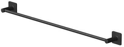 Lenz Badetuchhalter KOVA Schwarz-matt, 60 cm – Für große Duschhandtücher | Handtuchstange, Wandmontage, Zum Bohren oder Kleben, Hochwertige Verarbeitung mit Anti-Fingerabdruck Oberfläche, 4867551