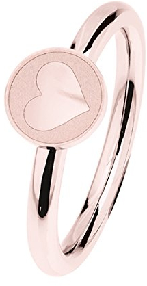 Ernstes Design Evia Ring, Vorsteckring, Beisteckring, Edelstahl beschichtet rosé Herz R482 (56 (17.8))