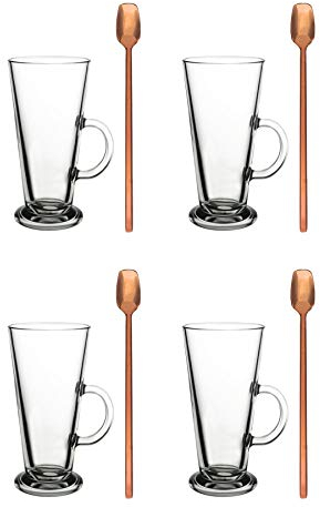 Unowall 4X Boston Glasses with 4X Copper Spoons