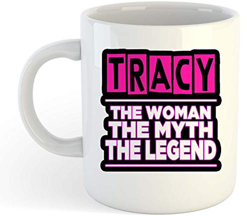 grabmybits Tracy - The Woman, The Myth, The Legend Mug - Name Personalised Funky Gift