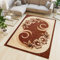 TAPISO Atlas Teppich Kurzflor Blumen Floral Meliert Bordüre Braun Beige Creme Wohnzimmer Schlafzimmer Vintage ÖKOTEX 300 x 400 cm