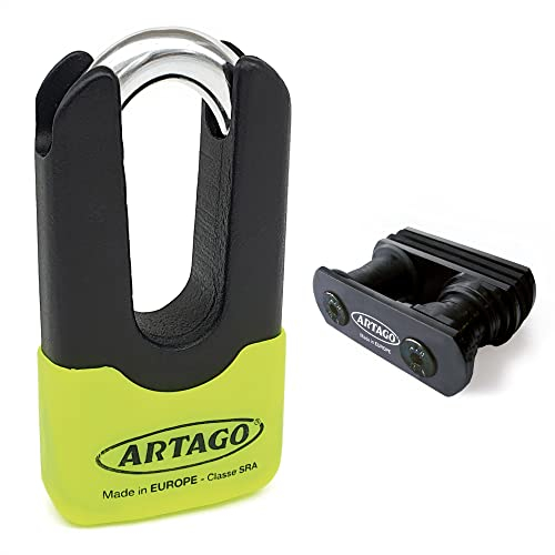 Artago 69X6 Pack Bremsscheibenschloss Diebstahlsicherung Hohe Sicherheit + Halterung für Yamaha MT-09 und Tracer 900, Homologiert SRA, Sold Secure Gold, ART4