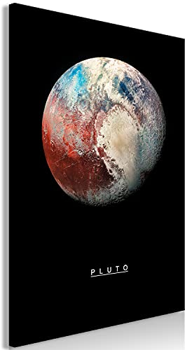 murando - Wandbilder Pluto 30x45 cm 1 tlg - Wand Deko Vlies Leinwand Bilder Groß Wanddeko Wohnzimmer Schlafzimmer Kunstdrucke - Sonnensystem n-C-0181-b-a