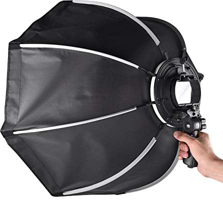 Topiky KS65 Portable Photography Lighting Soft Box Diffuser,Professional 65cm Folding Flashlight Speedlite Softbox with Storage Bag for Camera Flash Light Speed Lights