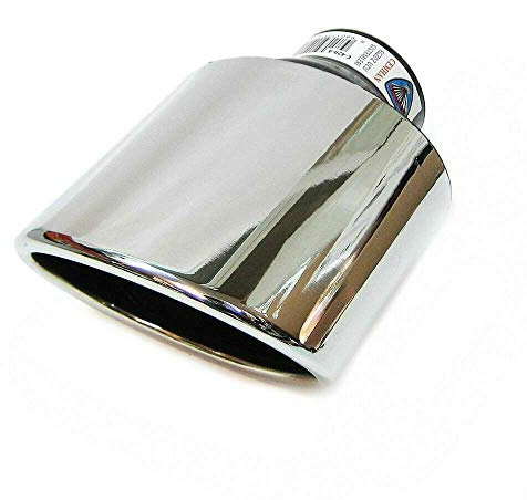 Universell Auspuffblende Oval Endrohr Edelstahl Auto Endrohrblenden Auspuffendrohr Auspuffrohr Tuning Schalldampf Blende Sport Rund Chrom Auspuffspitzen