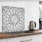 murando Spritzschutz Glas für Küche 60x60 cm Küchenrückwand Küchenspritzschutz Fliesenschutz Glasbild Dekoglas Küchenspiegel Glasrückwand Mandala Ornament - f-A-0843-aq-a