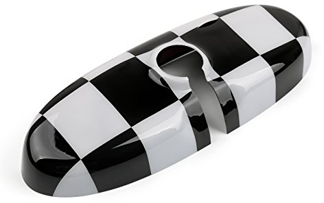 Areyourshop Coque de rétroviseur Noir à Carreaux pour Mini Cooper R55 R56 R57