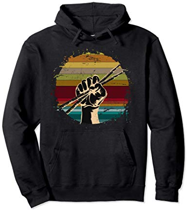 Drummer Musik Geschenk Retro Drumsticks Schlagzeug Pullover Hoodie