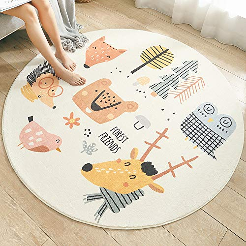 SDINAZ Bereich Teppiche Kinderteppiche Flauschige Runden Groß Schutzmatten Waschbare Matten Kindermatte fürs Babyzimmer Kleinkinderzimmer Wohnzimmer