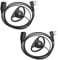 UAYESOK D Shape Security Earpiece Radio 2 Pin Bodyguard Headset with PTT Mic for Walkie Talkie Baofeng Kenwood TK-2107 TK-3501 Midland G10 Retevis RT24 RT22 RT27 Two Way Radio (2 Pack)