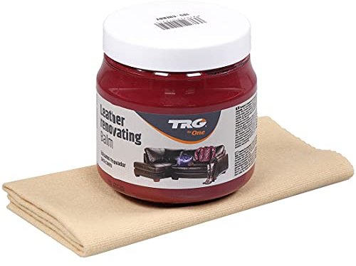 Langlauf Schuhbedarf Lederpflege Set - TRG Lederbalsam für Ledermöbel, Autoleder und Lederbekleidung - fusselfreies Poliertuch - Ledercouch Pflegemittel - Glattleder Pflege (Cherry)