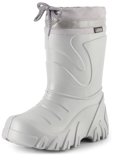 Ladeheid Kinder Mädchen Jungen federleichte Eva Winter Thermo Gummistiefel gefüttert LA-835 (Grau/Blendung, 36/37 EU)