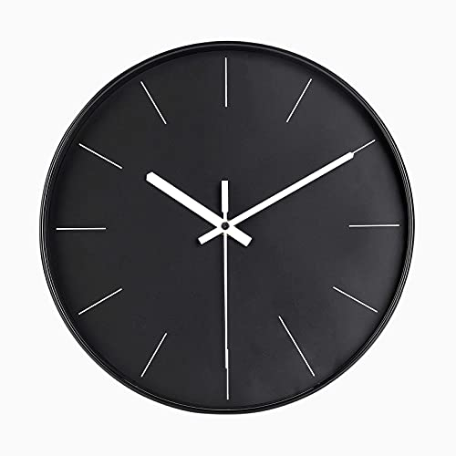 DIYZON 30 cm Runde Wanduhr, Modern Geräuschlos Kein Ticken, Batteriebetrieben Quarzwerk Wanduhr, Leicht zu Lesen, Dekoration für Schlafzimmer, Küche, Schule, Büro