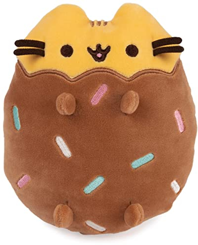 GUND Pusheen Chocolate Dipped Cookie Squisheen, Stofftier ab 8 Jahren, Braun/Gelb, 15,2 cm