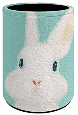 Coloranimal Joli pot à crayons en cuir synthétique avec motif de lapin pour enfants et étudiants