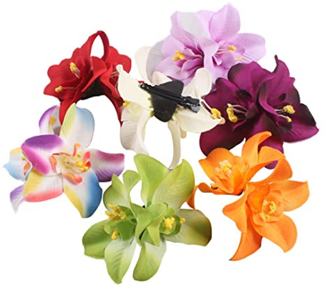 ericotry 5 Stück Doppel-Orchideen-Blumen-Haarspange, böhmische Blumen-Orchidee, Haarnadel für Frauen und Mädchen, Braut, Hochzeit, Strand, Party, Haarschmuck