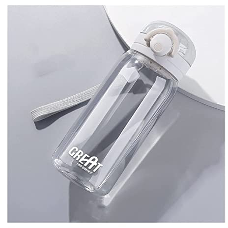 Ryakos Botella Agua Deporte Taza Termo Portátil Simple para Exteriores, Taza De Plástico Transparente, Taza Portátil para Beber, Botella Deportiva Botellas De Agua para Bicicletas