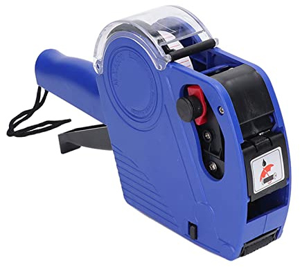 FTVOGUE Máquina Etiquetadora de Precios, Máquina Etiquetadora Manual Pistola Etiquetadora de Precios de 8 Dígitos con Cartucho Herramienta Portátil para Marcar Precios Aplicador de Etiquetas,(Azul)