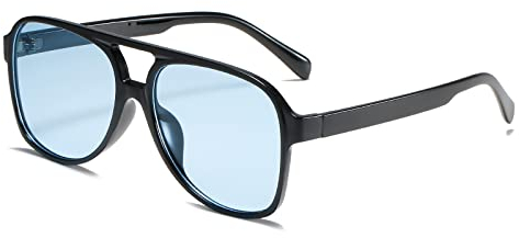 OSAGAMA Vintage Retro Sonnenbrille Gelb Getönte Brille für Damen Herren (Schwarz Blau)