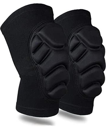 KAYLRE Knee pads 1 Pair Adults Sponge Thickened Ski Knee Pads Sports Dance Running Skating Snowboard Knee Support Protection Knee elbow pads (Color : Noir, Size : M)