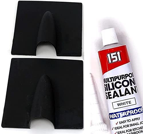 External Brick Buster x 2 inc Sealer - Outdoor Wall Entry Burst Tidy Cover - BLACK - including Silicone SEALANT - BLK