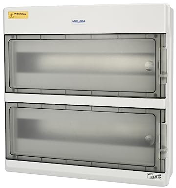 Mollom 36 vie Scatola di Distribuzione Elettrica con Bus Bars e Guida Din per Interruttore Magnetotermico MCB, Impermeabile IP66. Lucchetto Disponibile per Uso Interno ed Esterno