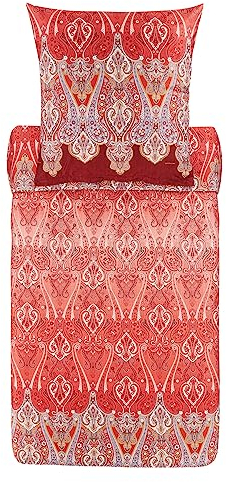 Bassetti RAGUSA Bettwäsche + 2 Kissenhüllen aus 100% Baumwollsatin in der Farbe Bordeaux R1, Maße: 200x200 + 2 K 80x80 cm - 9325872