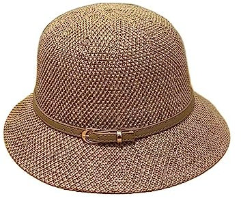 ERICAT Damen Sonnenhut, Schlichtes Leinen, atmungsaktiv, frisch, Hut, Sommer, Reisen, Sonnenschutz, faltbar, Strohhut, Geschenk (Color : Beige, Size : 1 Size)