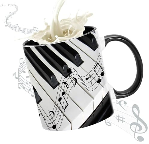 KARPIX Tasse à café en céramique avec motif guitare, tasse pour guitariste, idée cadeau pour les amateurs de musique, 350 ml (B)