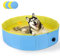 Nobleza Piscina para Perros Grandes y Pequeños, Bañera Plegable Rigida Antideslizante para Mascotas, Gatos, 160 * 30cm, L, Azul & Amarillo