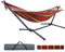 CCLIFE Hängematte mit Gestell Tragetasche Bis 120kg Belastbar höhenverstellbar Leichte Montage Outdoor,Color:Nicht faltbar.Regenbogen